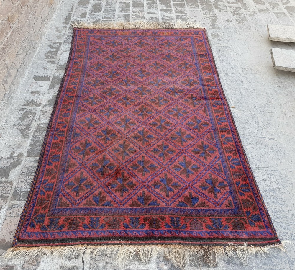 Baloch Rug 6'5"x3'10" ft Nomadic Afghan Baloch Rug Vintage/oriental wool rug