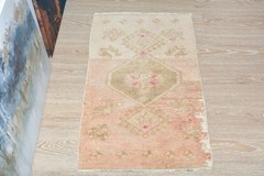 Vintage Turkish Vivid Colors Small Rug 1’7×3’1 ft | Oushak Rug | Porch Decor