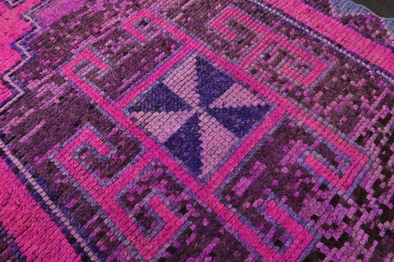 Vintage Turkish Runner Rug 3x10ft Wool Anatolian Handmade Hallway Oushak PINK gallery