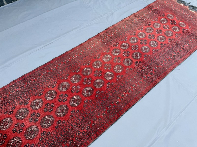 Antique Afghan Turkmen Runner Rug 3x10 Hand Knotted Persian Style Hallway Carpet gallery