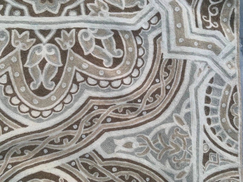 Vintage Aubusson Rug: Hand-woven Chain Stitch Carpet, Home Decor 3x5 ft gallery