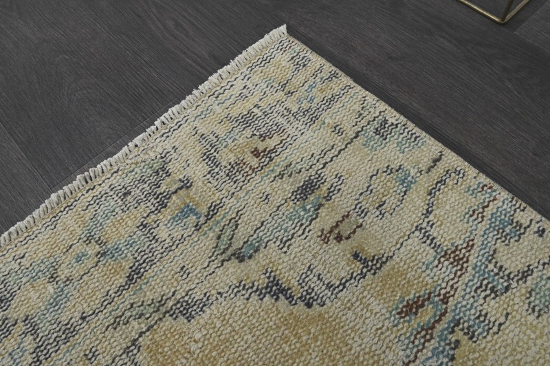 Vintage Turkish Runner Rug 2x9ft Wool Anatolian Handmade Hallway Oushak BEIGE gallery