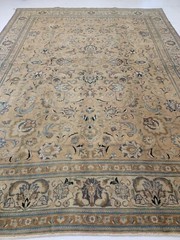 Antique Oriental Hand-Knotted Wool Area Rug Beige/Blue/Brown 9’4″ x 12’7″