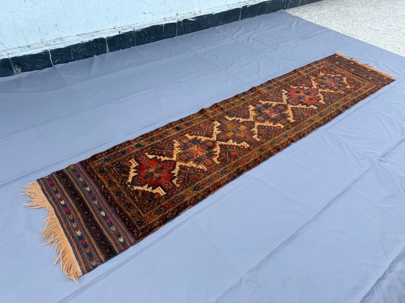 Antique Afghan Baluchi Runner Rug 3x11 Hand Knotted Persian Style Hallway Carpet gallery