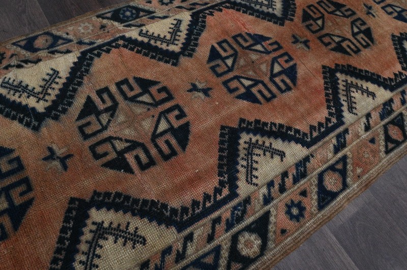 Oushak Turkish Vintage Rug 3x7 Kilim Rug Anatolian Handmade Boho Decor BROWN gallery