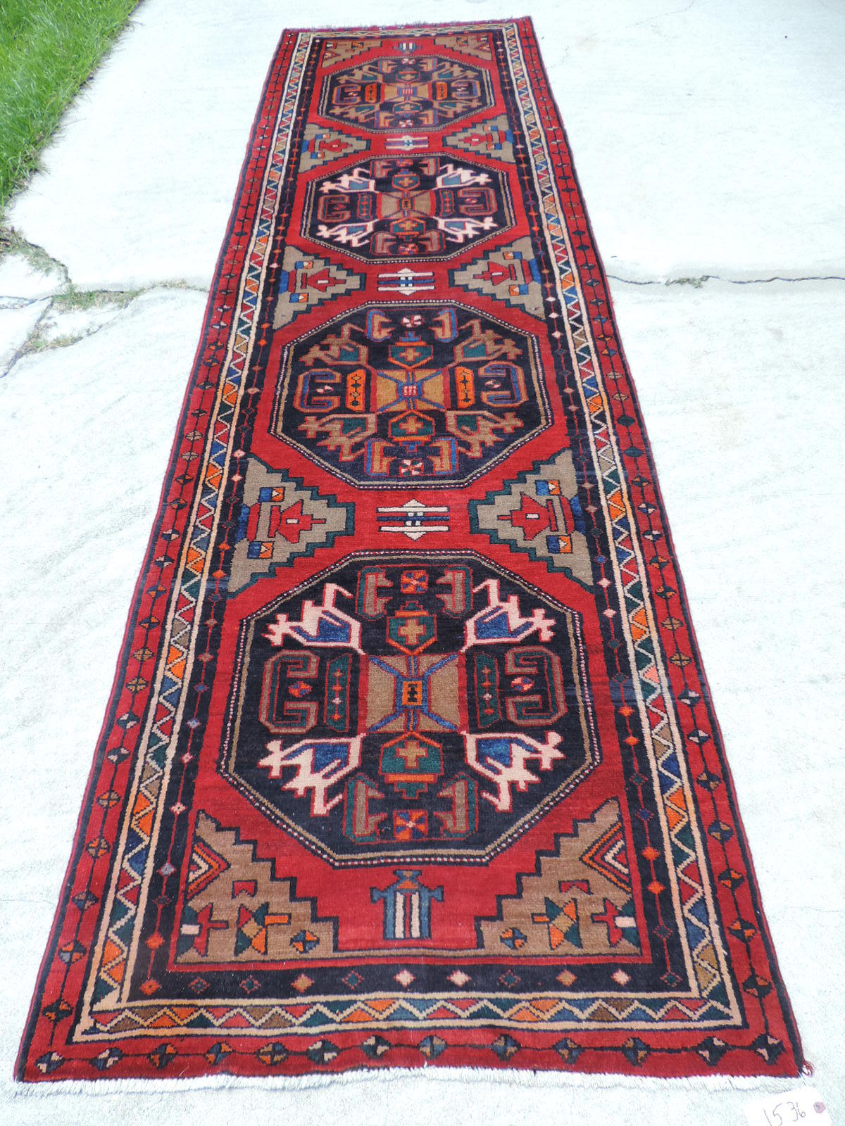 4x13ft. Handwoven Tribal Sarab Geometric Wool Runner gallery