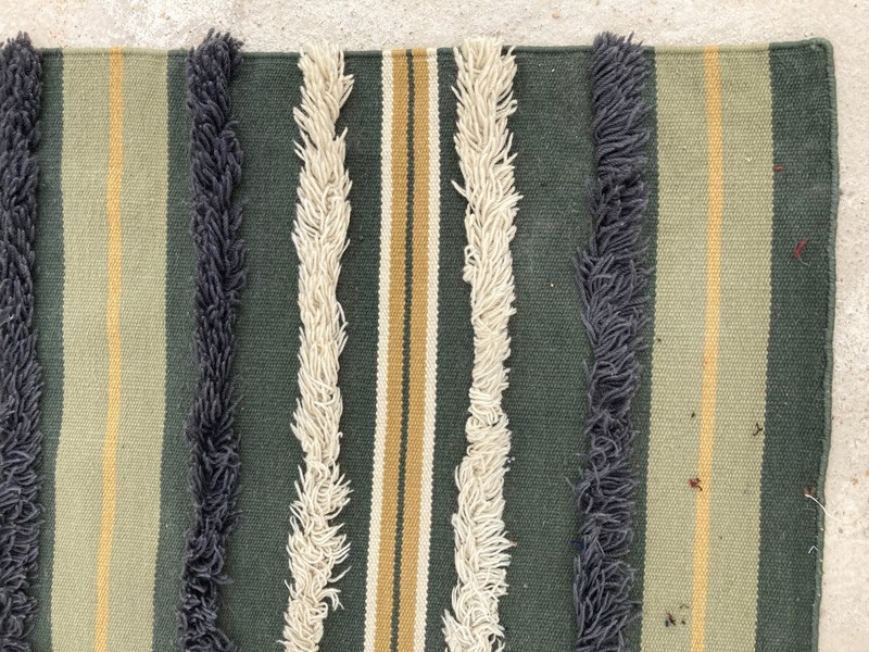 Vintage Traditional Handmade Lovely Striped Kilim Floor Rug Carpet 238x166 cm gallery