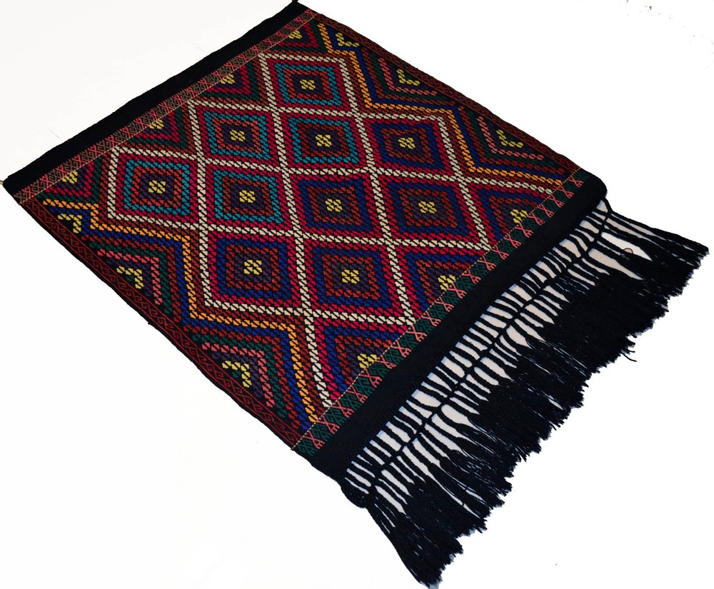 Turkish Hand Woven Kilim Rug Braided Wall Hanging 38″ x 41″ Boho Chic