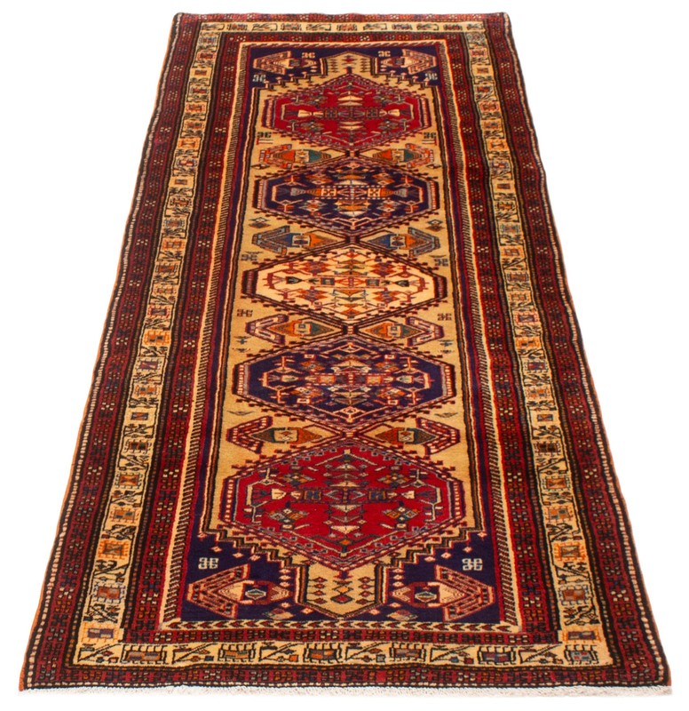 3'8" x 9'5" Vintage Hand-knotted Runner Rug Traditional Oriental Wool Carpet gallery