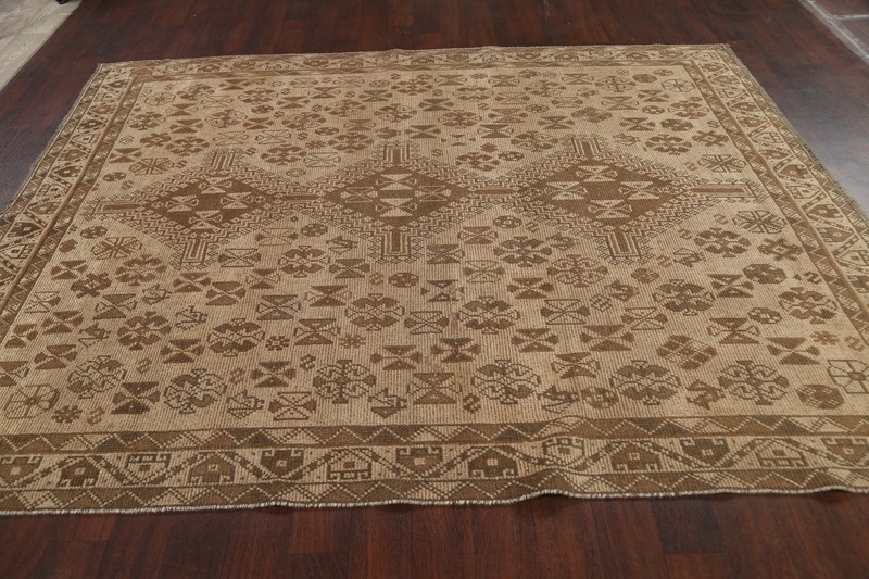 Antique Muted Distressed Hand-knotted Traditional Evenly Low Pile Area Rug 7x9 gallery