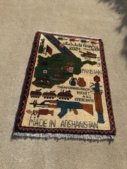 A Handmade Afghan war Rug Rare Baloch Rug Design Great Quality 80X 60 Cm