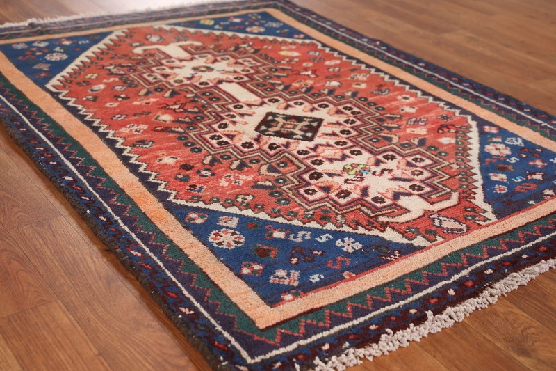 Nomadic Geometric Wool Vintage Foyer Rug 3x5 ft Hand-knotted Traditional Carpet gallery
