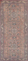 Vintage Wool Coral Rust Living Room Rug 5×13 Traditional Hand-knotted Carpet