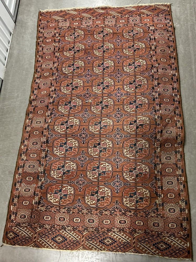 Antique Bokhara Rug 48”x77” Hand-knotted Wool In A Classic Pattern