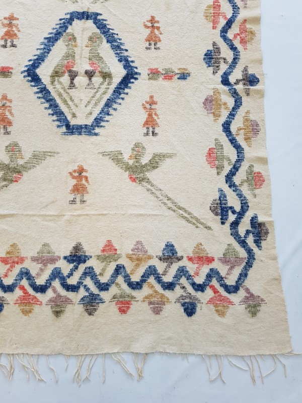 Vintage Handmade Traditional Beautiful Afghani Kilim Floor Rug Carpet 197x143 cm gallery