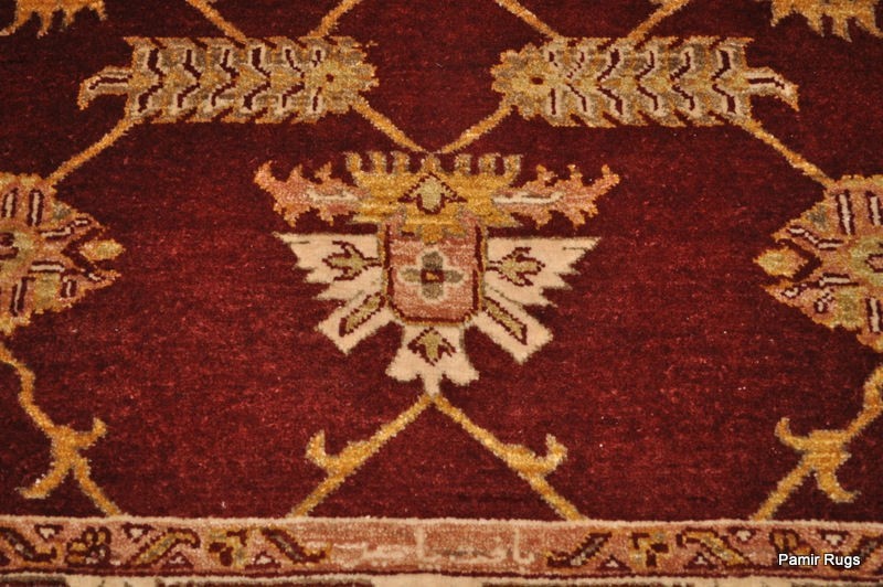 6'x9' HANDMADE WOOL RUG Red Burgundy GOLD vegetable dye rug OUSHAK, Kazak Heriz gallery