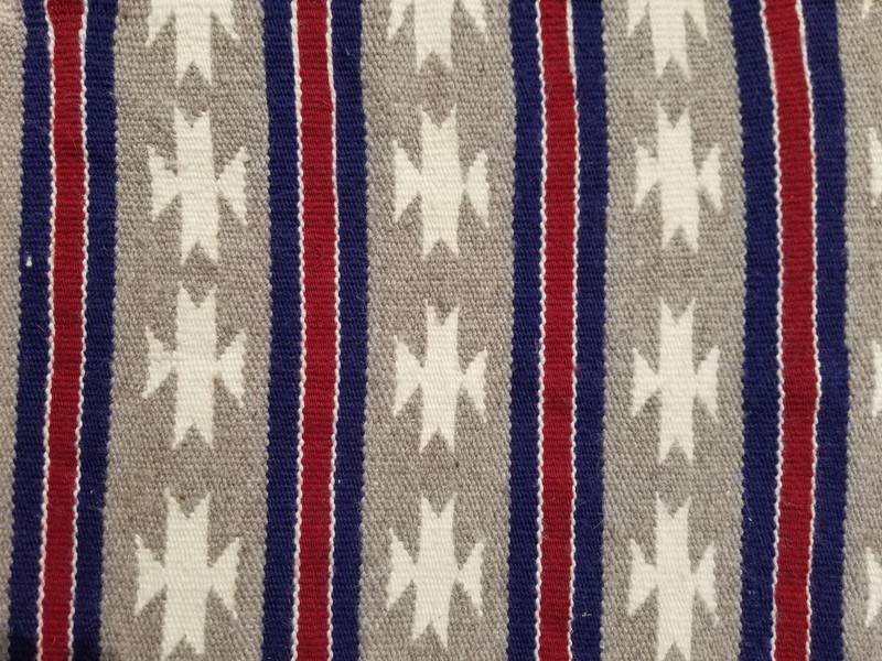 Vintage Traditional Native American Handwoven Navajo Wool Rug 60x40cm gallery