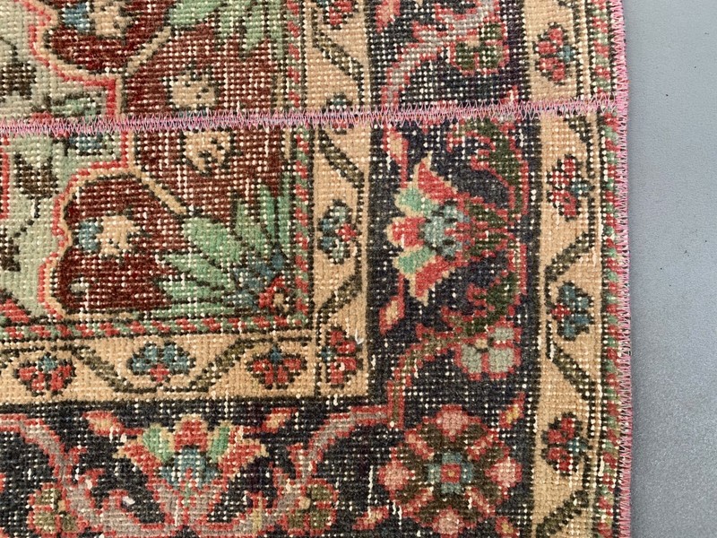 Distressed Turkish Narrow Runner 397x63 cm wool Vintage Tribal Rug gallery