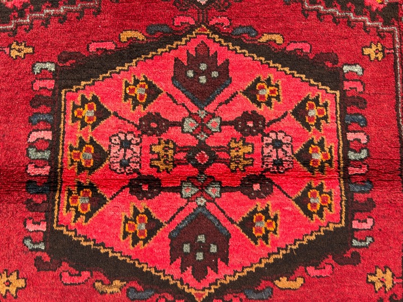 Antique Turkish Caucasian Rug 4x5 Red Hand Knotted Wool Tribal Geometric Carpet gallery