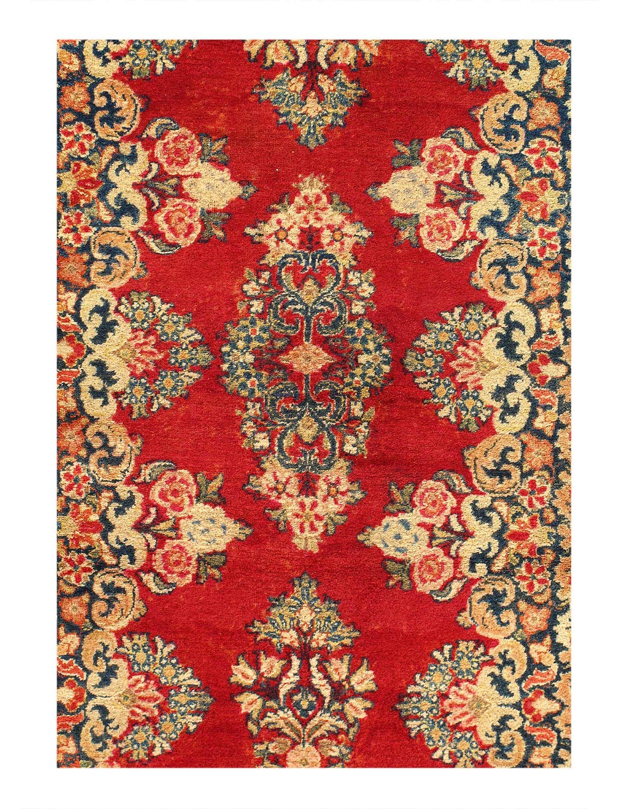 Red Color Hand Knotted Antique sarouk Runner 2'6'' X 11' gallery