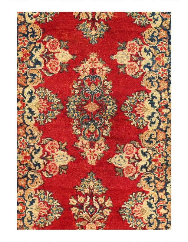 Red Color Hand Knotted Antique sarouk Runner 2'6'' X 11' gallery