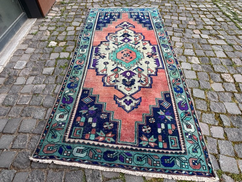Area rug, Turkish rug, Vintage rug, Handmade rug, Wool rug Carpet | 4,3 x 7,8 ft gallery