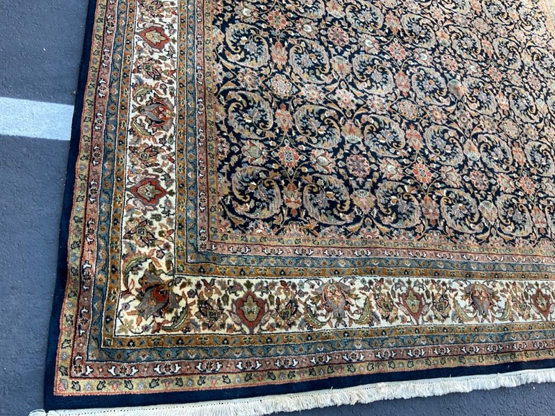 8'1" X 11'7" Black HAND-KNOTTED WOOL ORIENTAL RUG vintage Carpet gallery