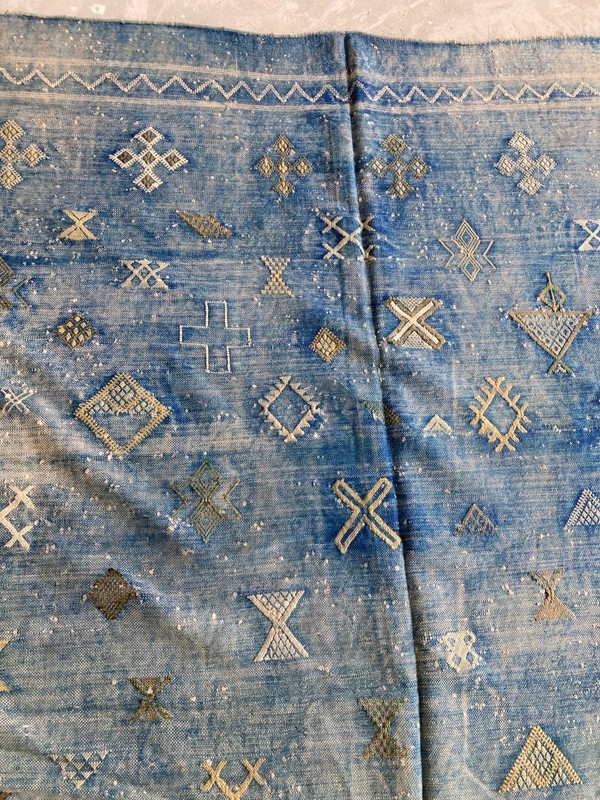 Vintage Traditional Handcraft Moroccan Kilim Rug for Home Décor 228x133 cm gallery