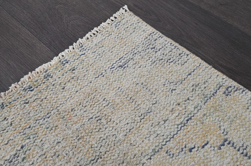 Vintage Turkish Runner Rug 2x10ft Wool Anatolian Handmade Hallway Oushak BEIGE gallery