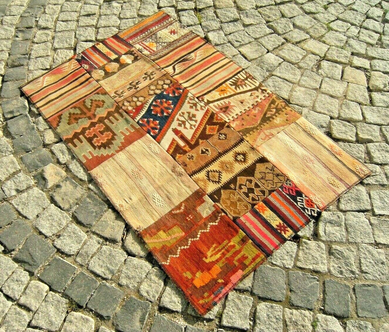 Vintage Turkish Rug 32'' x 50'' Anatolian Pastel Colors Patchwork Home Decor Rug gallery