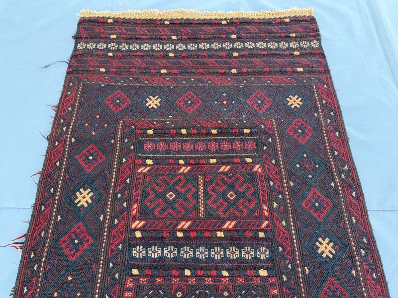 Fine Antique Afghan Runner Rug 3x11 Hand Woven Wool Persian Style Hallway Carpet gallery