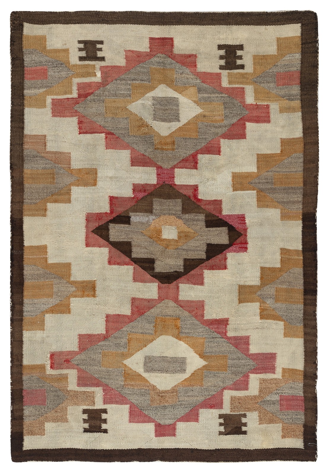 5x7 Ft MidCentury Navajo Rug, Crystal Style, Natural & Earth Tones, Ca 1940–1955 gallery