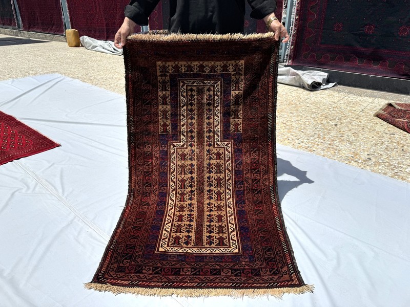 3x5 Ft Hand Knotted Afghan Baluchi Area Rug Antique Geometric Oriental Carpet gallery