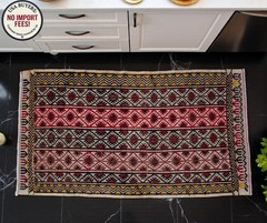 Vintage Rug, Antique Rug, Handmade Rug, Turkish Rug, Braided Kilim, Jajim 2×4 ft
