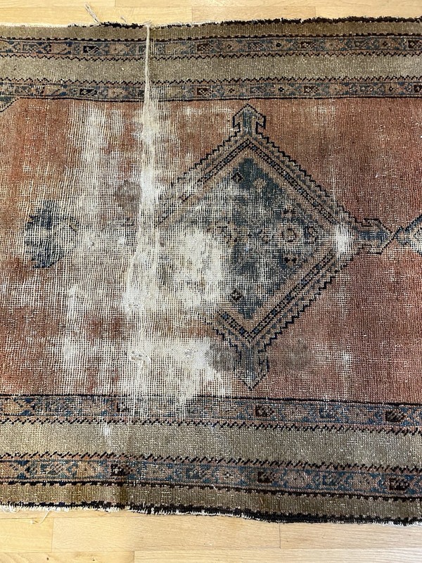 Vintage Rug 3' 8 x 6' 11 Dusty Rose Hand Knotted Oriental Rug gallery