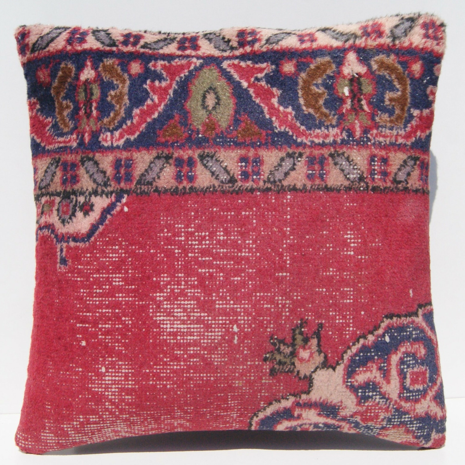 Set of 2 Anatolian Handmade Carpet Pillow Covers - Turkish Boho Decor, 20"x20" gallery
