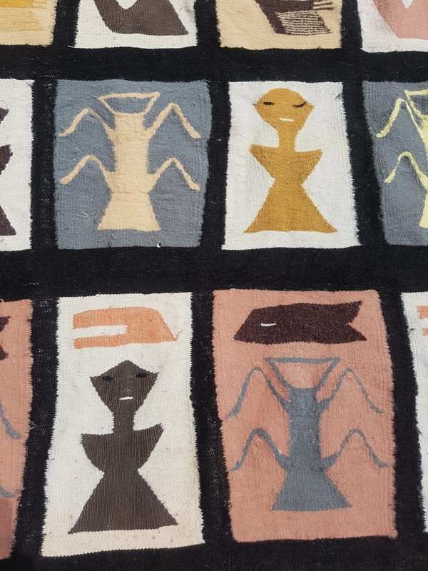 Vintage Traditional Handmade Peruvian Wool Multicolor Kilim 4.2x2.8 ft gallery