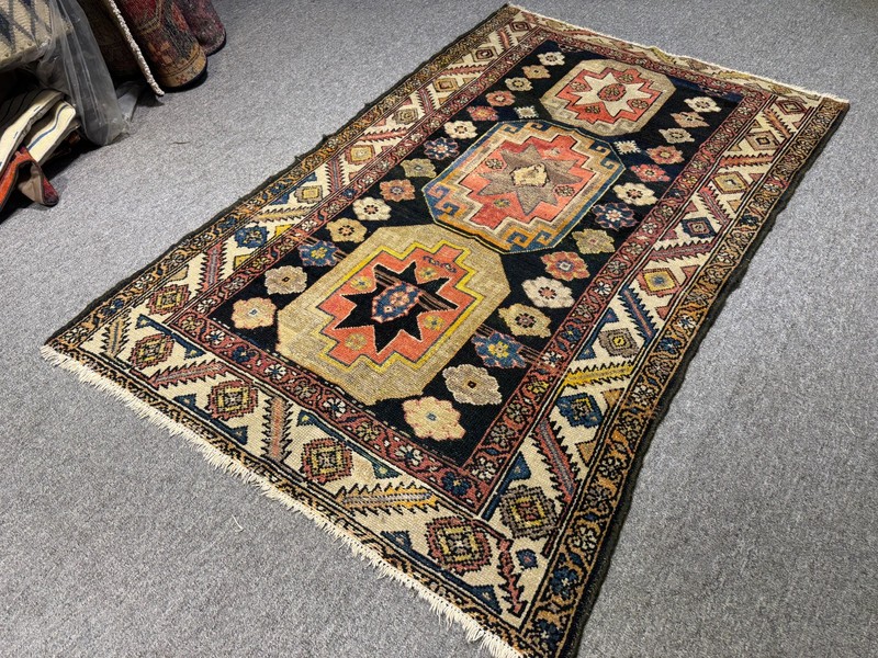 1920s Antique Caucasian Star Kazak Rug 3x5 Handmade Vintage Oriental Rug Shirvan gallery