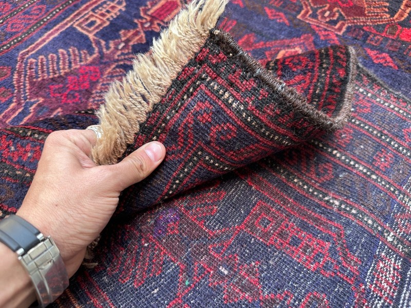 Vintage Nomad Maldari Tribal Belouch Natural Vegetable Dye Zakani Prayer Carpet gallery