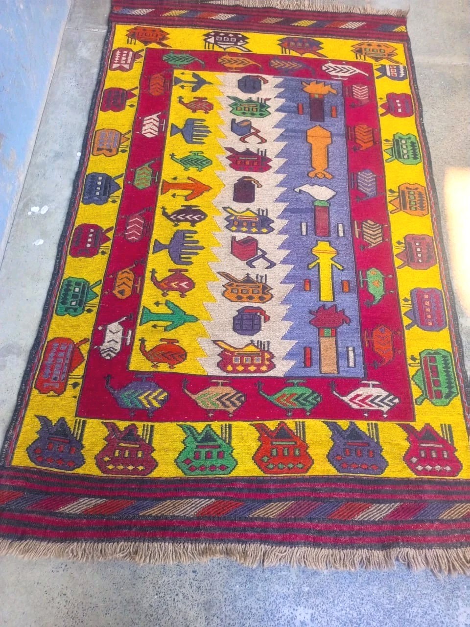 Handmade Afghan Killim war rug Great Quality Beauiful design Size 176x141cm gallery