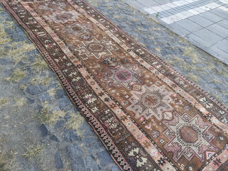 4x11 Oversized Kars rug 3.87 x 11.29 ft Vintage Handmade huge rug 118x344 cm gallery