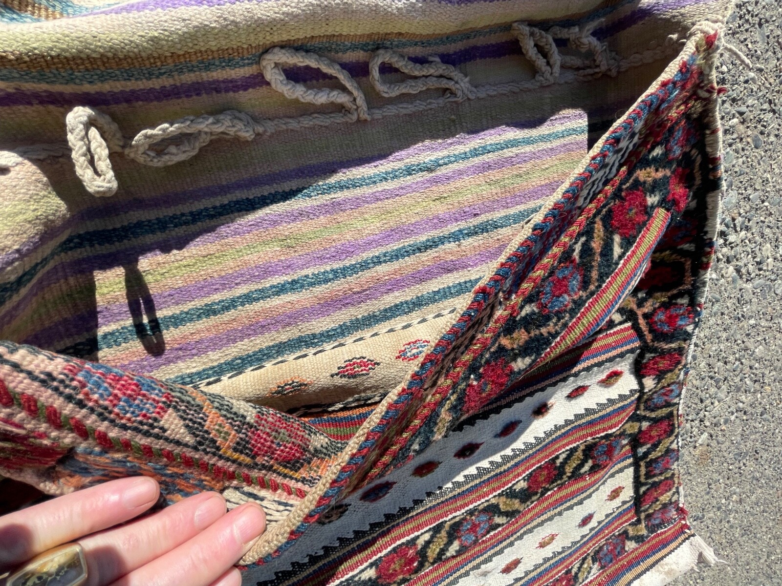 Semi-Antique Caucasian-Shirvan Khorjin complete saddle bags (2' x 4'5") gallery