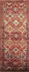 Vintage Tribal Traditional Handmade Geometric 10 ft Nomad Runner Wool Rug 3×10