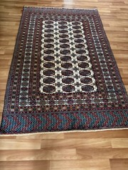 Pre-owned Very Fine Hand Knotted Pakistan Bokhara Turkmen Wool Rug