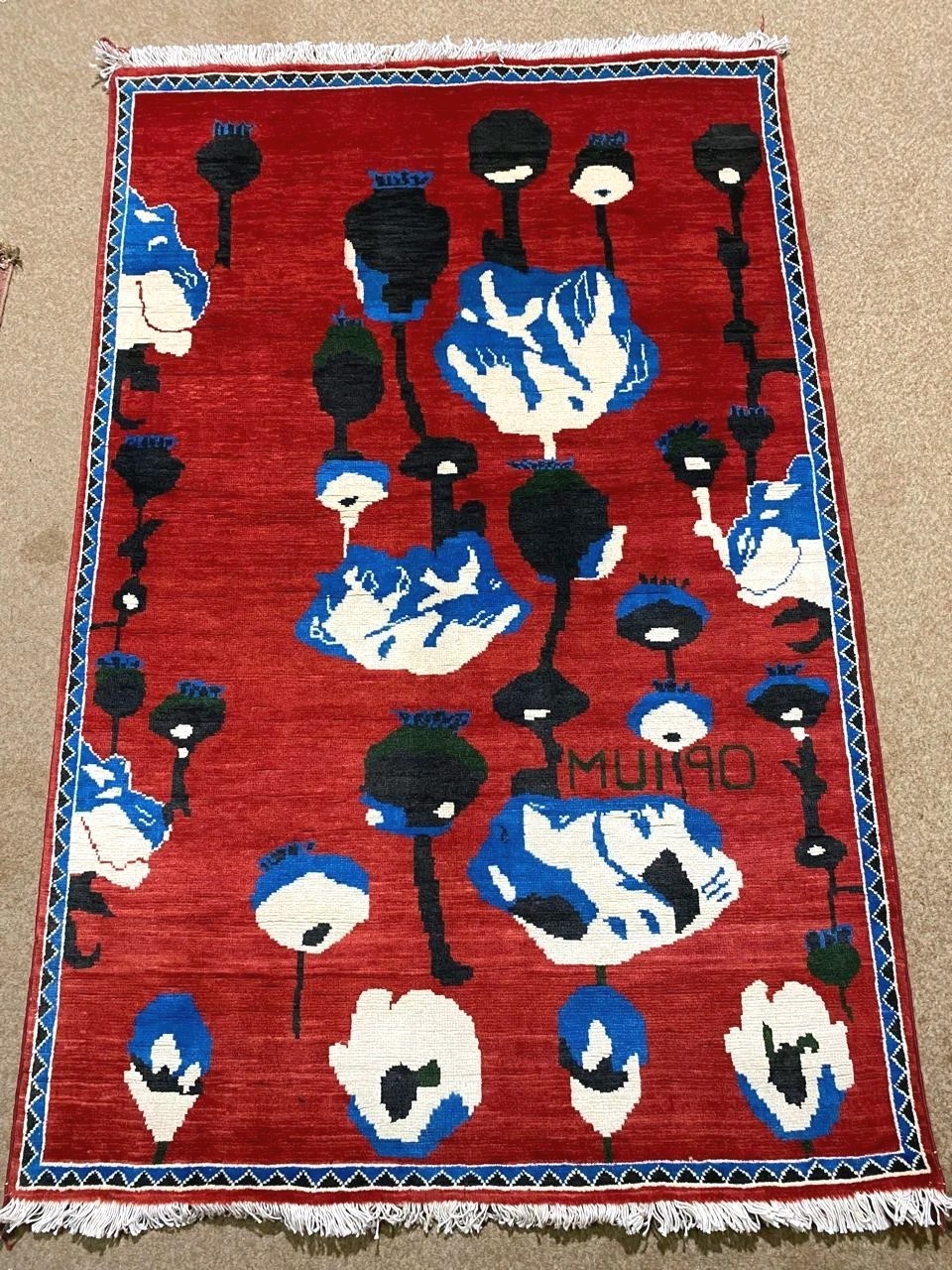 OPIUM Handmade Afghan War Rugs Great Quality Beauiful design 125 X 80cm gallery