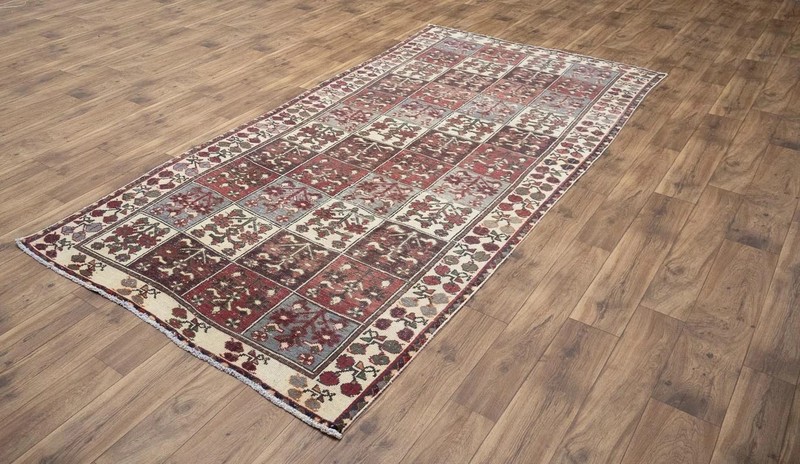 Semi-Antique Distressed Tribal Geometric Oriental Rug Living Room Carpet 5x10 Ft gallery