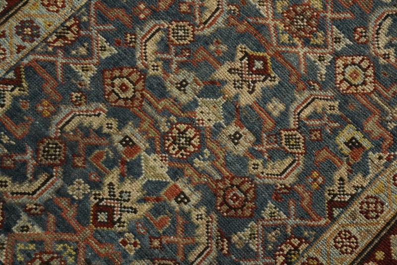 Pre-1900 Vegetable Dye Wool Blue Hand-made Traditional Runner Antique Rug 3x15 gallery