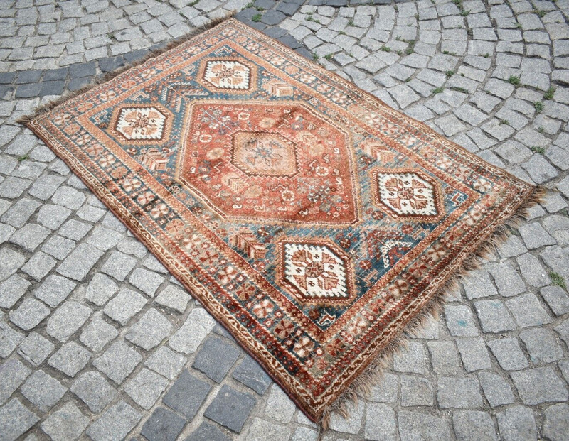 Antique Caucasian Rug 44'' x 64'' Collector Item Hand-knotted Rug Home Decor Rug gallery