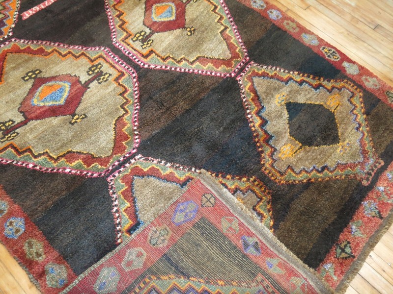 Vintage Turkish Oushak Kurdish Kars Gallery Geometric Rug Size 5'10''x12'6'' gallery