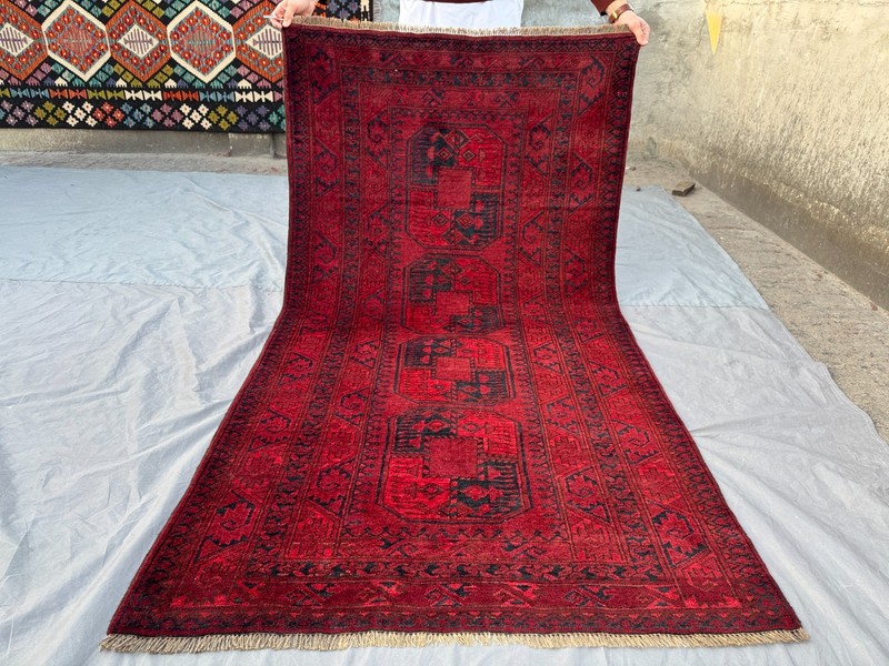 Antique Turkmen Bukhara Wool Rug Rare Vintage Red Nomadic One Of A Kind Area Rug gallery